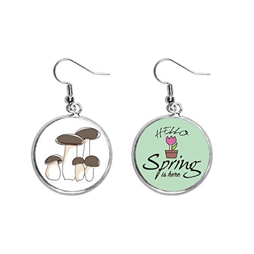 Pendientes de champiñón decorativo un regalo original de joyería para cumpleaños