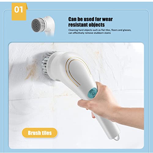 Electric Brush Cordless Handheld Electric Spin Scrubber with 5 Brush Heads for Home - Image 5