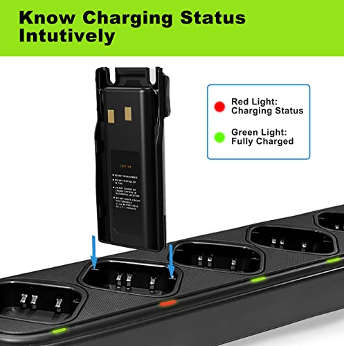Samcom Fpcn10A 6 Way Multi Unit Charger Battery Gang Charger For Fpcn10A Two Way Radios Walkie Talkies, Six Way Charging Base Bulk Bank With Power Adapter (Radios Not Included) #TOP3