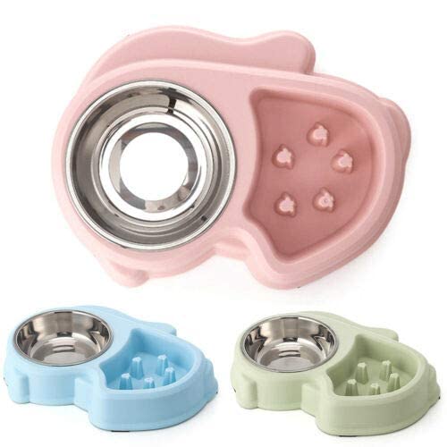Pets Empire Plastic Slow Feeder Dog Bowl, Double Stainless Steel Pet Bowl 1 Piece, 400 ml- Color May Vary (B09NFVBS34) Amazon Price History, Amazon Price Tracker