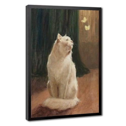 Félin fantaisiste et papillon : une déco murale poétique pour adoucir votre intérieur