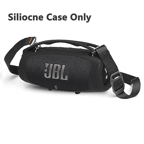JCHPINE Silicone Cover Case for JBL Xtreme 3 Portable Bluetooth Speaker, Protective Skin Holder for JBL Xtreme 3 Portable Bluetooth Speaker Accessories (Only Case)(Black)