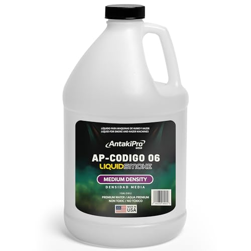 ANTAKIPRO AP-CODIGO6 - Líquido de humo líquido de densidad media, no tóxico, inodoro, a base de agua, para todas las máquinas de niebla estándar, 1 galón