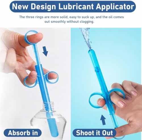 Image of Lube Applicator Vaginal Shooter - 2PCS Lube Applicators, Reusable Lube Shooter with Smooth Rounded Cap, Designed for Personal Use, Easy to Clean, Blue