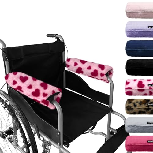 SPRING SEAON Wheelchair Armrest Covers 2 Pack Soft Memory Foam Wheelchair armrest Pads Wicking Washable for Office Transport Chair (Pink Heart) by SPRING SEAON - Used condition - US$16.12