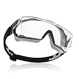 NoCry Clear Safety Goggles Over Glasses Comfortable Fit — Panoramic ANSI Z87.1 Protection For Men & Women — Clear Lens Goggles For Lab, Construction, Dust, And Chemical Use
