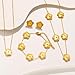 Lucky Butterfly Bracelet Designer Dupes, 18k Gold Plated Minimalism Double-Sided Mother Of Pearl Shell Dainty Adjustable Chain Bracelet For Women Fashion Jewelry Gift (Gold Flower)