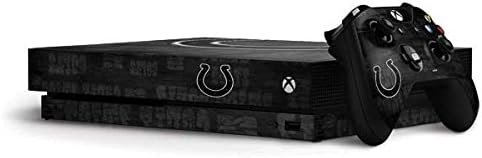 Skinit Decal Gaming Skin Compatible with Xbox One X Bundle - Officially Licensed NFL Indianapolis Colts Black & White Design