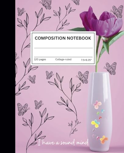 Cahier de composition romantique rose aux douces fleurs vintage - 2