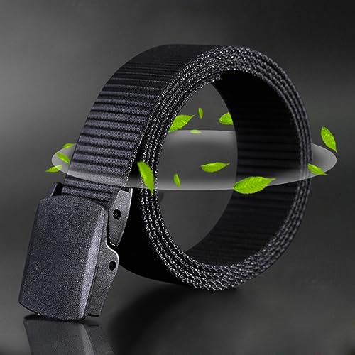 Men's Canvas Web Belt Stretchable Nylon Belt Plastic Buckle for Outdoor Work3