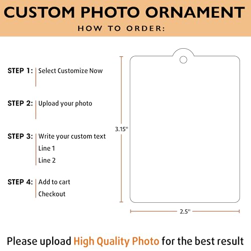 Custom Photo Car Accessories for Rear View Mirror Hanger, Personalized Car Hanging Ornament Decoration Custom Picture & Text, Customized Acrylic Picture Ornament Decor