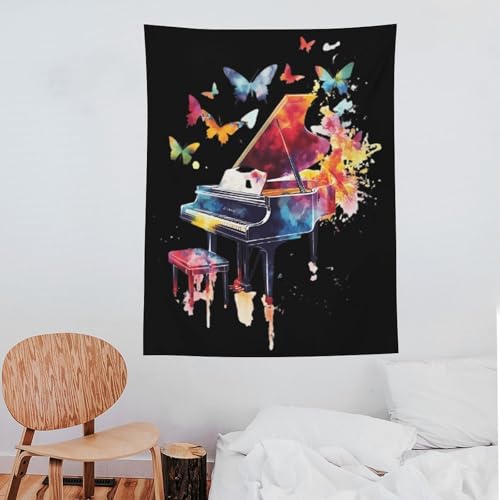 Tapiz vertical de piano y mariposas de alta calidad para decoración de fiestas 7