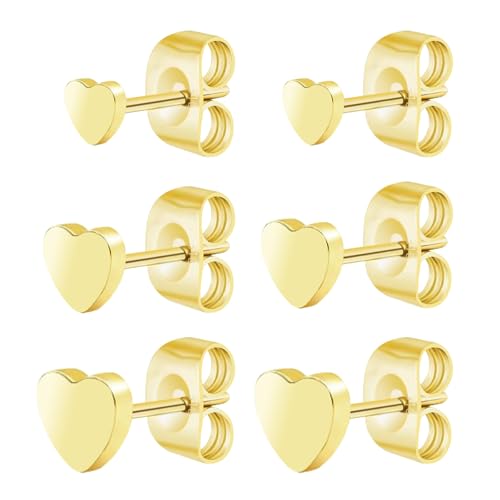 Boucles d'oreilles à tige en acier chirurgical avec dos à vis pour piercing hélix et cartilage