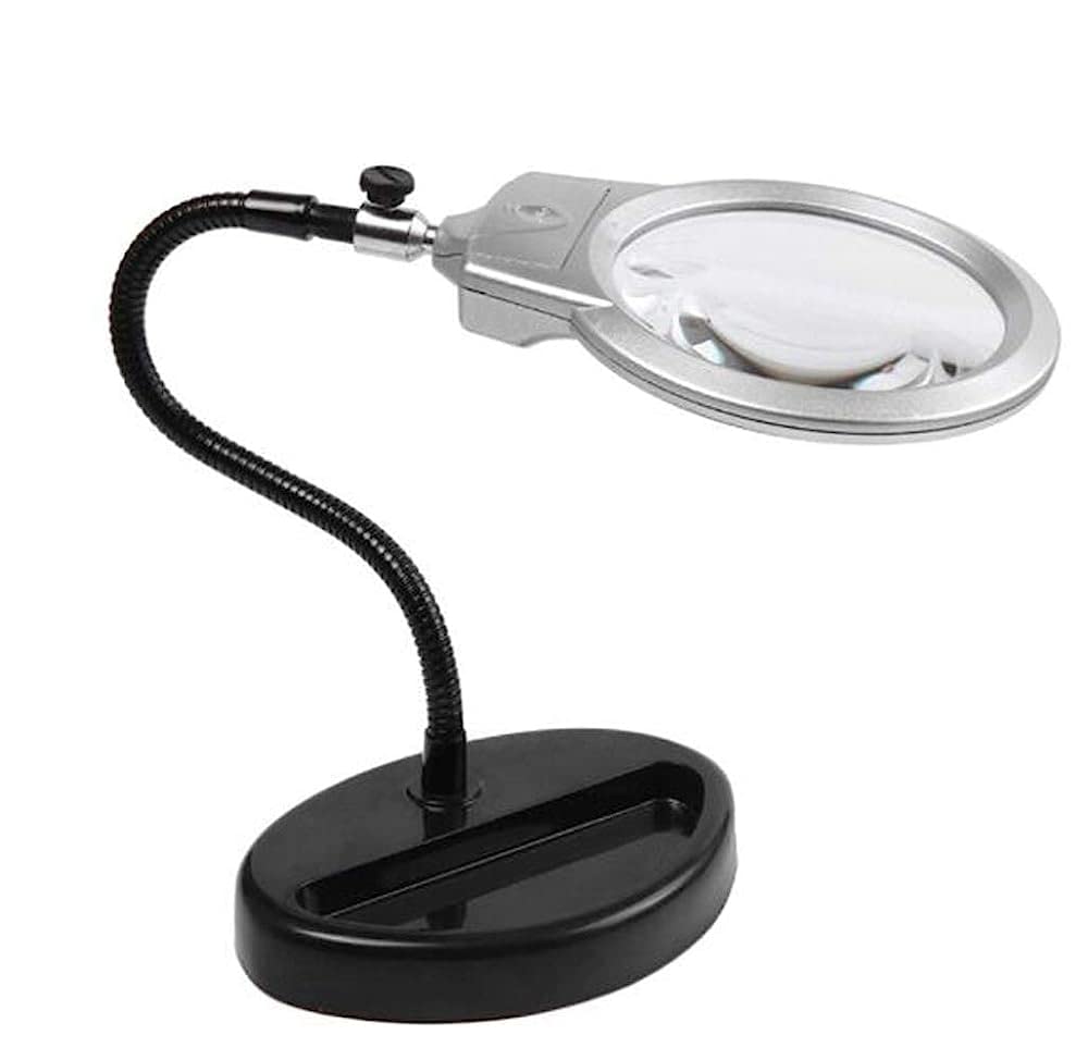 Loupe avec lumière CRODY : lampe de bureau LED 2 en 1 avec pince