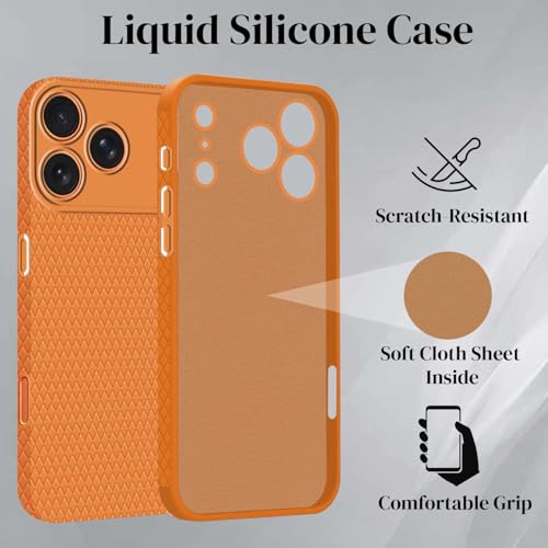 Image of Jkobi Liquid Silicone Back Cover Case for Apple iPhone 17 Pro Max (Camera Protection | Side Grip Texture | Soft and Flexible)