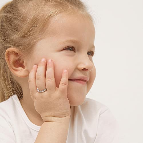 925 Sterling Silver Clear Cubic Zirconia Heart Ring Band for Girls & Teens Sizes 2,3,4 & 5 - Stunning Clear CZ Rings For Any Girls Formal Occasion - Adorable Birthday Jewelry Gift For A Young Girl2