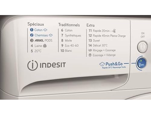 INDESIT Lave linge frontal 60 cm 10 Kg 1400 trmn BWA101496XWVFR - vue 10