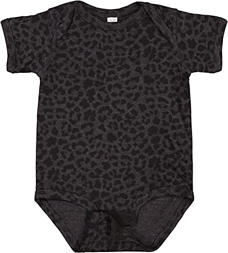 Rabbit Skins, Baby Soft Fine Jersey Short Sleeve Bodysuit, Black Leopard, 6 Months #TOP1