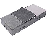 Amonsen 100 * 43 * 18cm Boden Schuhe Lagerung Organizer Behälter mit Deckel, staubdicht und atmungsaktiv, strapazierfähiges Kunststoffbrett in Boxen, dunkelgrau
