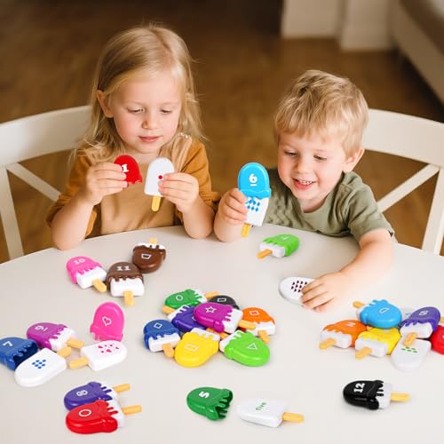Image of USATDD Numbers Learning Toys Number Popsicles Matching Toy Learning Numbers & Patterns Preschool Learning Activities Montessori Toys for Kids