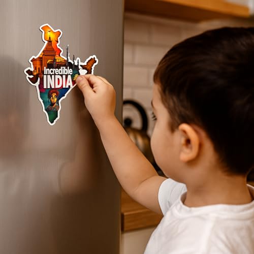 Image of Naxon India Souvenir Wooden Fridge Magnet - 3x3 Inch Refrigerator Magnet for Kitchen & Home Decor | Taj Mahal, India Gate, Lotus Temple & Indian Landmark Design | Travel Collectible Gift | Pack of 1