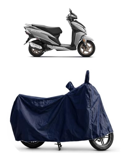 Image of Shield Heavy Duty Scooty Cover for Honda Dio | All-Season, Tear-Proof Fabric | with Side Mirror Pocket & Buckle Belt | Honda Dio Scooty Cover (Blue)