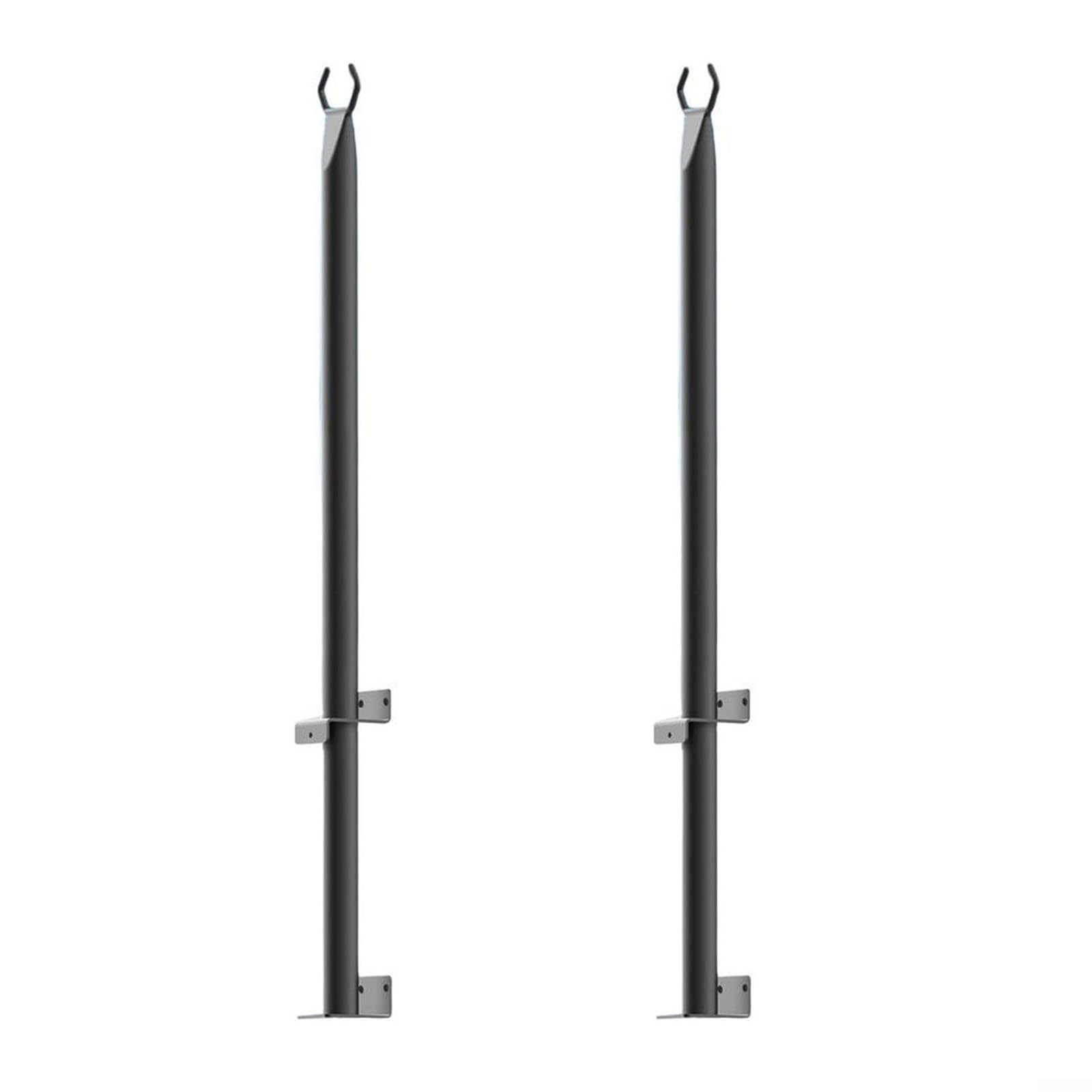 Lot de 2 poteaux lumineux en métal de 1,2 m pour guirlandes lumineuses de terrasse d'extérieur – Acier galvanisé parfait pour accrocher des lumières sur les terrasses, jardins, murs, clôtures et