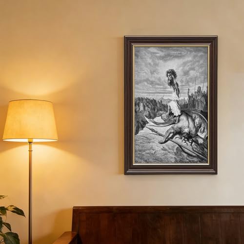 Poster David Slays Goliath Gustave Dore cadre a suspendre pour petit mur
