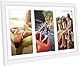 Americanflat 20x41 cm Bilderrahmen Collage Weiß - Zeigen Sie drei 13x18 cm Fotos an Ihrer Wand an - Bilderrahmen für Mehrere Bilder der Familie - Verbundholz mit Bruchsicherem Glas