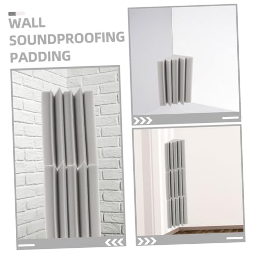 HANABASS 6pcs Paneles Acústicos Absorbentes de Sonido, Trampa de Graves para Esquina, Acolchado de Pared de Algodón a Baja Frecuencia, Espuma Acústica Gris Claro miniatura 5