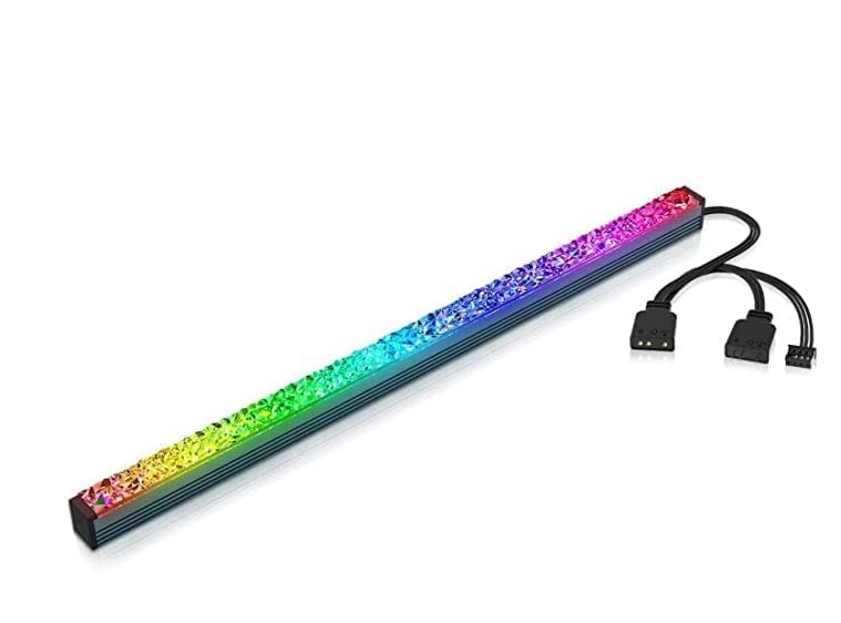 Image of ARGB LED Light Bar 280mm - Diamond-Cut Acrylic RGB Light for PC Cabinet | 5V 3-Pin Addressable Sync | Magnetic Ambient Lighting for Gaming Setup (Set of 1)