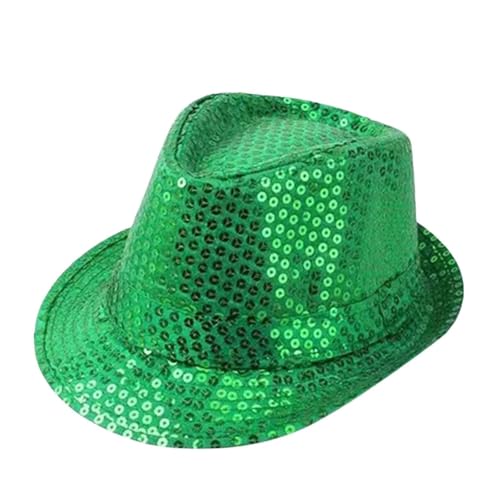 Générique Chapeau Haut-de-Forme à Paillettes Scintillantes pour Enfant, idéal pour Les Spectacles de Danse et Les fêtes. Costume de scène. (Green, One...