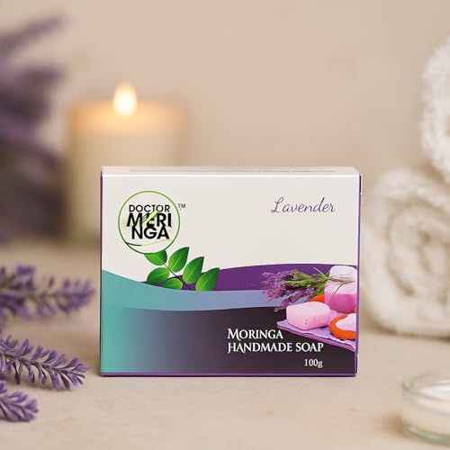 Image of Herbal Handmade Bathing Soap 100gm (5 Piece) | Lavendar Soap for Deep Cleansing | Removes Dirt & Impurities | No Mineral Oils | Suitable for All Skin Types