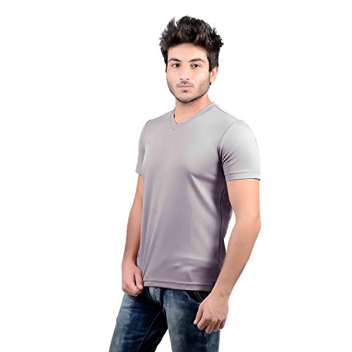Image of Stylish Regular Fit Plain Men's V-Neck Half Sleeve T-Shirt