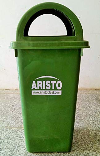 Image of Square Dome Lid Big Garbage Waste Dustbin Trash Bucket 80 Liters Green Color Can Be Used for Garbage Waste Management (Wet & Dry)