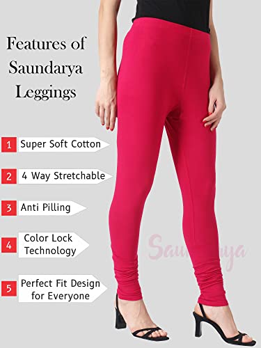 Image of Saundarya Women's Regular Fit Ankle Length Leggings Sizes: Small Size (S /M) for 26-30 inches Waist, Regular Size (L /XL) for 30-36 inches Waist and Plus Size (Plus Size for 36-42 Inches Waist)