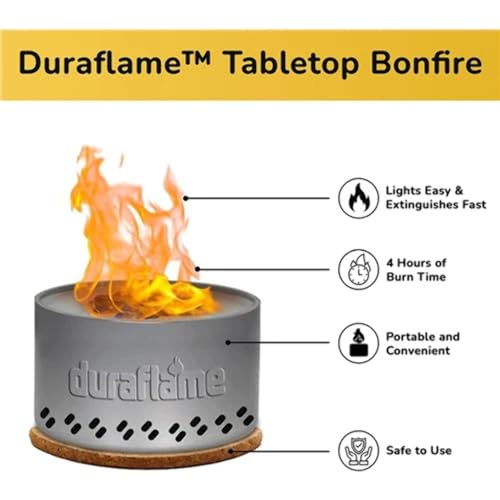 Duraflame™ Tabletop Bonfire & Portable Outdoor Campfire, Fire Pit, Lightweight & Compact, Emergency Fire Kit, Burns up to 4 Hours, Food Grade Wax & Recyclable Tin.