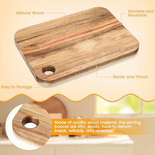 Juego de 12 tablas de cortar rectangulares de madera Acacia miniatura 3