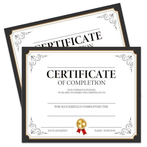 Lot De 25 Pochettes Pour Certificats - Format 21.6 X 27.9 Cm, Estampage Or 24K, Renforcées, Pour Diplômes Et Documents Officiels