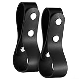 Cuero Horsewhip Cintura Correa Holder 2pcs Equestrian Accesorios (negro)
