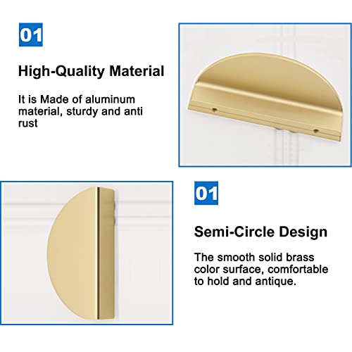 INCREWAY Mezza luna cassetto tira, 8 pezzi in lega...