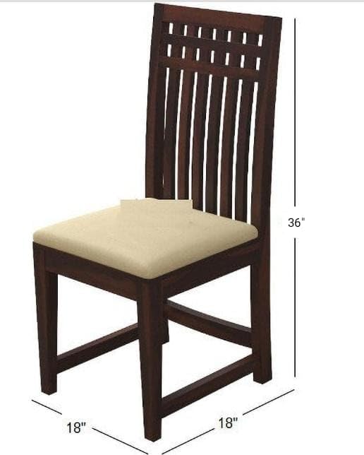 Image of Sheesham Wood 4 Seater Dining Table with 2 Cushioned High Back Chairs and 1 Bench for Living Room Wooden Dining Room Sets Furniture for Dinner Rooms & Hotels (Mahoghany Finish)