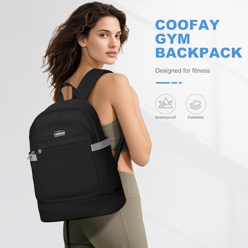 Image of coofay Gym Backpack For Women, Gym Bag with Shoe Compartment