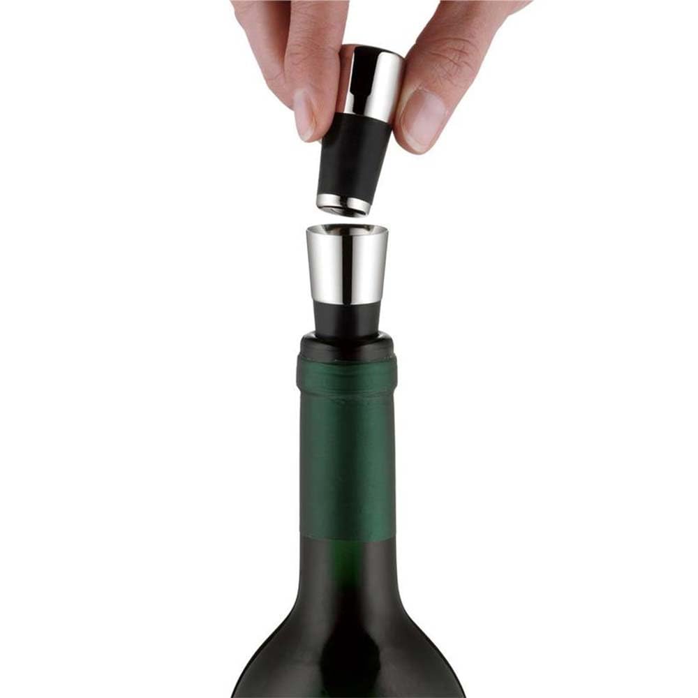 WMF Vino 2in1 Weinausgießer mit Flaschenverschluss, 2,4 cm, Ausgießer, Cromargan Edelstahl, Silikon, für alle Weinflaschen