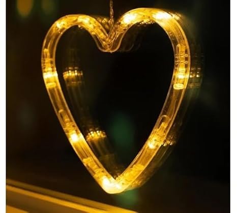 Image of V.E.S.P.A Christmas Lights - Featuring 6 Star and 6 Heart-Shaped Lights with Santa Claus Accents, Perfect for Diwali and Indoor Decor (Multi Color)