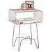 mDesign Modern Industrial Side Table with Storage Shelf, 2-Tier Metal Minimal End Table, Metallic Caged Grid - Accent Furniture for Living Room, Bedroom, Office, Dorm, Concerto Collection, Rose Gold