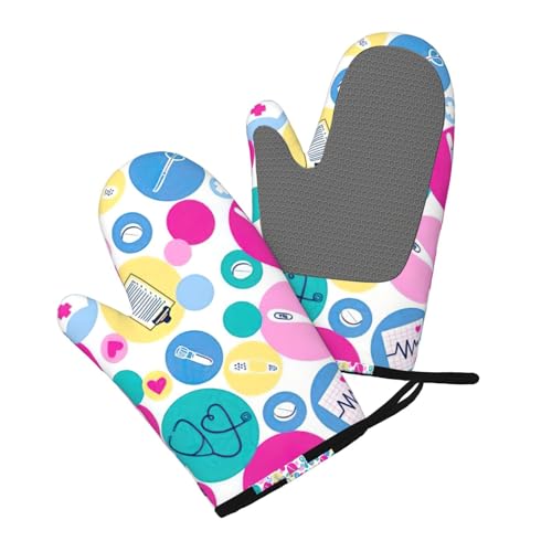 Gants de cuisine pour four motif infirmière et cuisine - 4