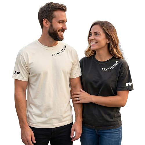 Image of Anniversary Shirts for Couples, Matching Valentines Design Tee