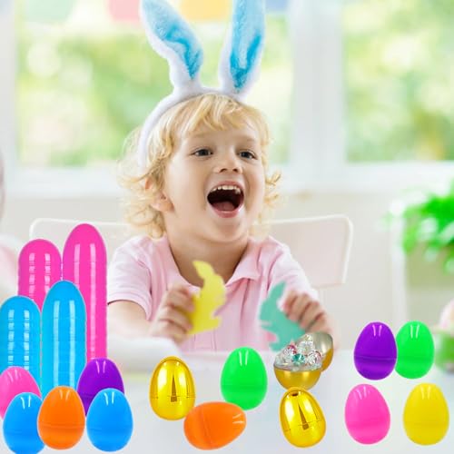 ZICZLI 200 PCS 3" Large Fillable Plastic Easter Eggs with 6 Golden Eggs, Empty Bright Colorful Eggs for Kids Easter Hunt Classroom Prizes Basket Stuffers Easter Party Favors by ZICZLI - Used condition - Image 7