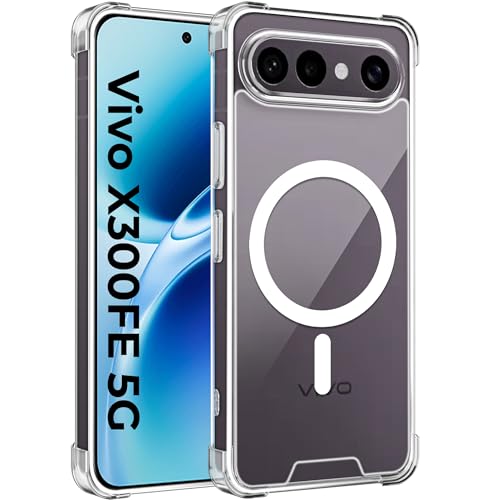 Image of A rtistque Clear Back Cover Case for Vivo X300 FE 5G | Compatible with Mag-Safe | Premium Cover | Shockproof TPU Bumper | Slim Protective Design | Vivo X300 FE 5G Back Cover - Transparent